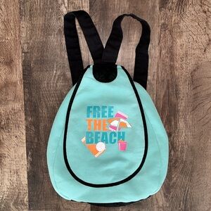 MV Sport Retired Free the Beach Blue Neon Cotton Slingback Backpack, Outdoor Bag